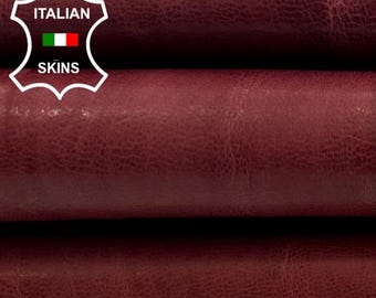WINE RUSTIC ANTIQUED Vegetable Tan Thick Italian Goatskin Goat leather hide hides skin skins 3+sqf 1.1mm #C4594