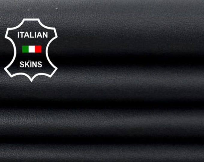 Free FedEx & Duties - BLACK SEMI ANILINE Soft Italian Lamb leather skin 4+sqf 0.7mm #C7930