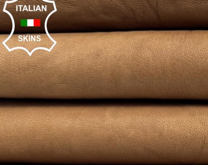 SAND BROWN WASHED Vegetable Tan Soft Italian Lambskin Sheep Lamb Leather hide hides skin skins 4sqf 0.9mm #C6351