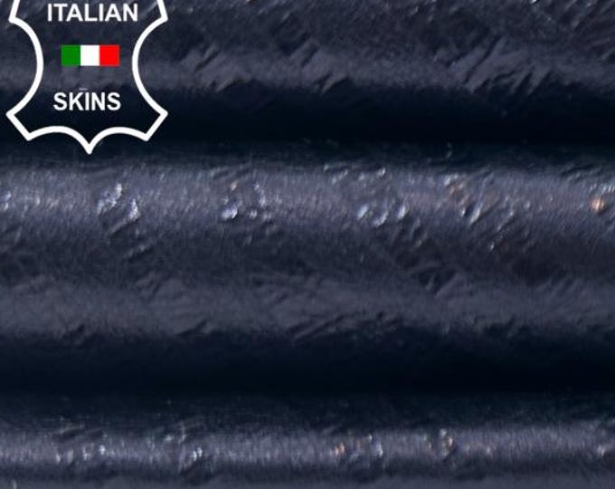 METALLIC DARK PURPLE Zebra Print On Crinkled Soft Italian Lambskin Sheep Lamb leather hide hides skin skins 5sqf 0.9mm #C5766