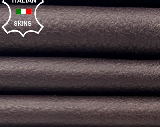 DARK BROWN GRAINY Antiqued Aniline Vegetable Tan Soft Italian Calfskin Cow leather hide hides skin skins 11sqf 1.0mm #C6286