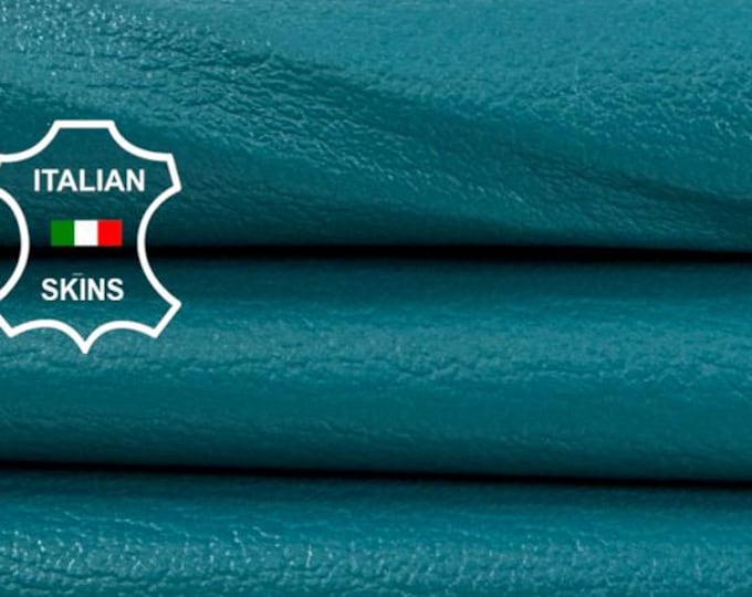 Delivered Duty paid - SEA GREEN PEBBLE Grainy Soft Italian Lamb leather skin 6sqf 0.7mm #Z341