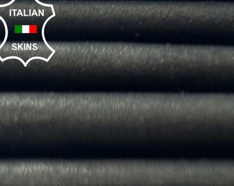 Delivered Duty Paid-BLACK PEARLISED BRONZE Thin Soft Italian Lambskin Sheep Lamb leather skin 5+sqf 0.6mm #C5442