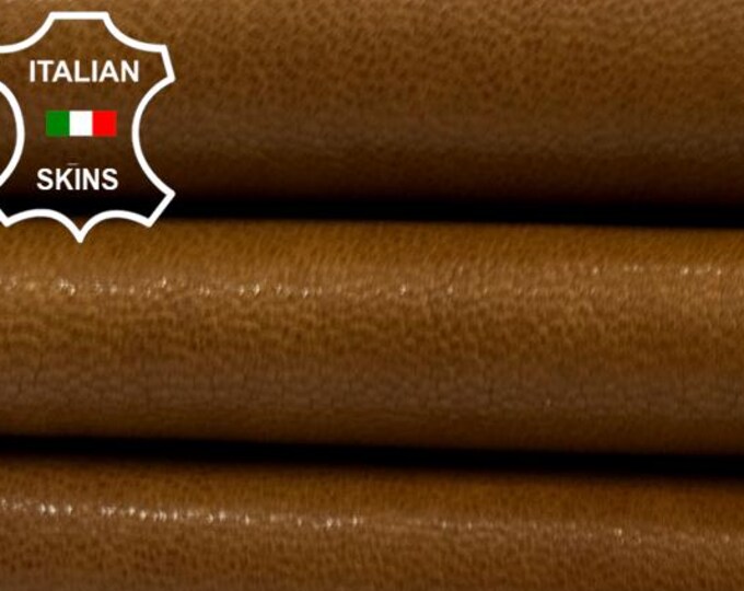 TAN BROWN ANTIQUED Vegetable Tan Thick Soft Italian Goatskin Goat Leather hide hides skin skins 4sqf 1.2mm #C4909