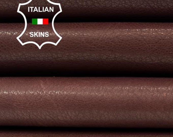ROSEWOOD BROWN  ROUGH Vegetable Tan Italian Goatskin Goat leather pack 2 hides skins total 6sqf 0.9mm #C5898