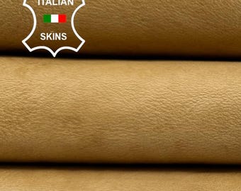 LIGHT SAND WASHED Vegetable Tan Rough Thick Italian Goatskin Goat leather hide hides skin skins 7sqf 1.5mm #C6598