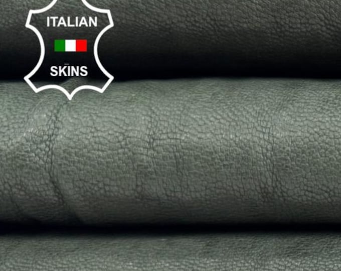 Delivered Duty Paid-PETROL GREEN Thick Soft Italian STRETCH Backed Vegetable Tan Lambskin Lamb Leather skin 7sqf 1.2mm #C6380