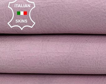 Delivered Duty Paid-PINK CRACKED Crinkled Vintage Look Thick Italian Goat leather skin 8sqf 1.2mm #C6872