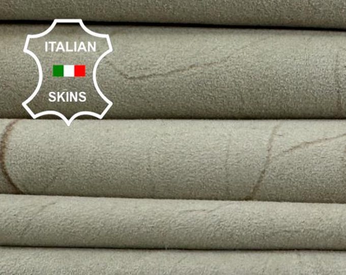 Delivered Duty paid - DIRTY GREY SUEDE Soft Italian Lamb leather skin 5+sqf 0.7mm #Z57