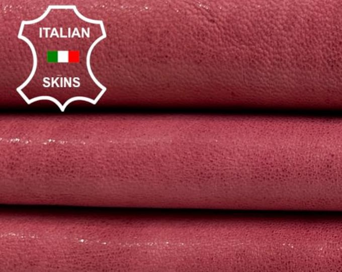 SALMON PINK WASHED Vegetable Tan Vintage Look Thick Italian Lambskin Sheep Lamb leather hide hides skin skins 5sqf 1.1mm #C4060