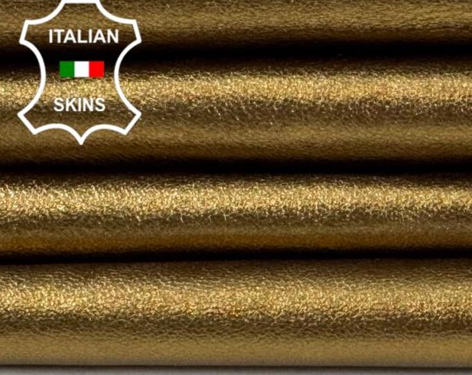 Delivered Duty paid - METALLIC BRONZE Thick Soft Italian Lamb leather skin 9+sqf 1.1mm #C7893