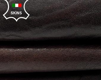 REDDISH BROWN ANTIQUED Vegetable Tan Thick Italian Lambskin Sheep Lamb leather hide hides skin skins 5sqf 1.8mm #C4505