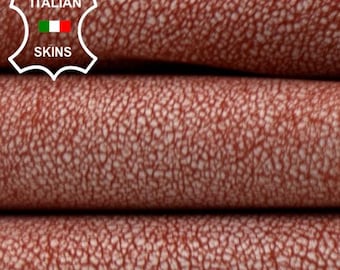 WHITE CRACKED On CORAL Soft Italian Goatskin Goat leather hide hides skin skins 4+sqf 1.0mm #C5572