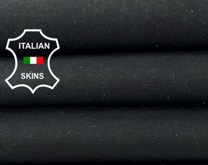 Delivered Duty paid - ANTHRACITE BLACK MATTE Italian Lamb leather skin 8+sqf 0.9mm #Z266