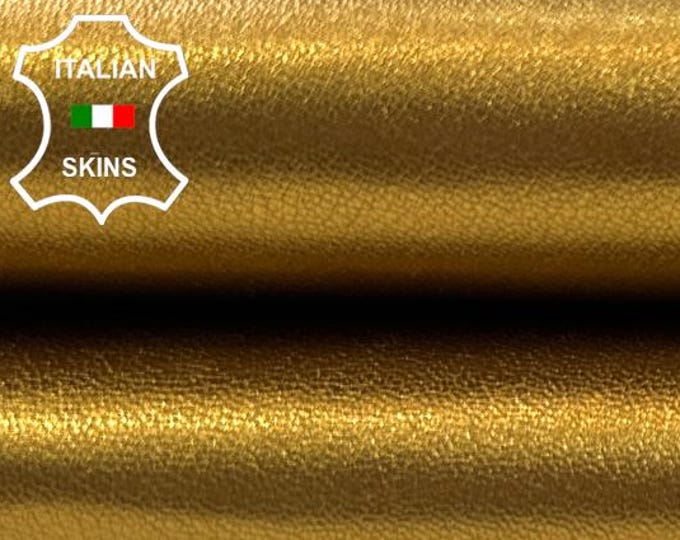 METALLIC BRASS OLD Gold Thick Italian Goatskin Goat leather hide hides skin skins 5sqf 1.1mm #C4701