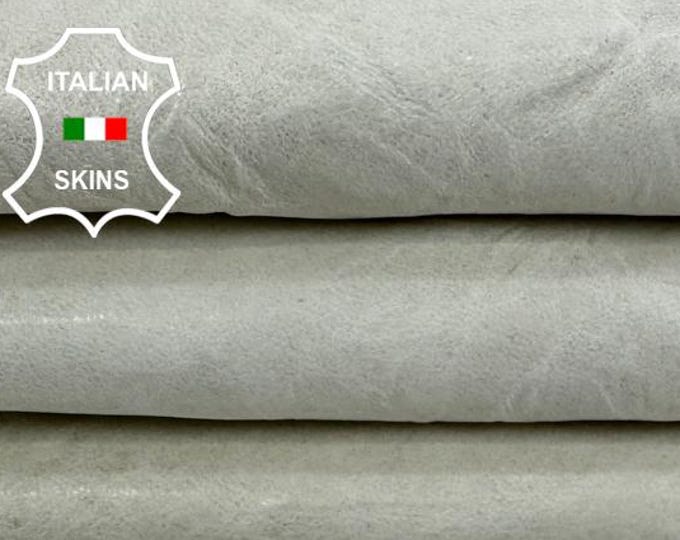 Delivered Duty paid - IVORY CRINKLED VINTAGE Look Thin Italian Lamb leather skin 5sqf 0.6mm #Z76