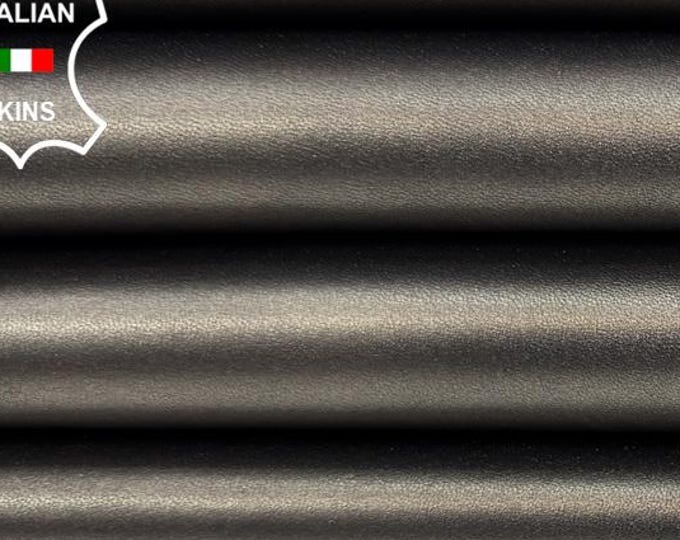 GREY PEWTER PEARLISED Thick Strong Italian Calf leather pack 2 skins total 15sqf 1.1mm #C7177