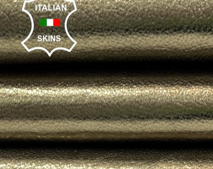 METALLIC PEWTER GRAINY Soft Italian Lambskin Sheep Lamb leather hide hides skin skins 6sqf 0.7mm #C4512