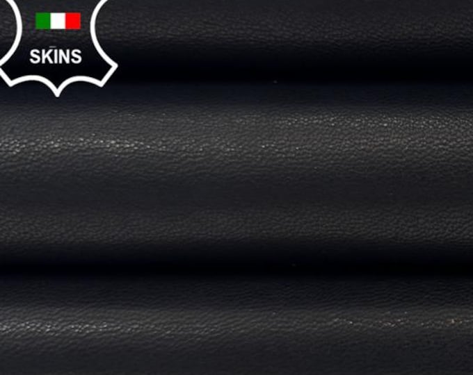 Delivered Duty Paid-BLACK VEGETABLE TAN Thick Soft Italian Lamb leather skin 6sqf 1.1mm #C7023