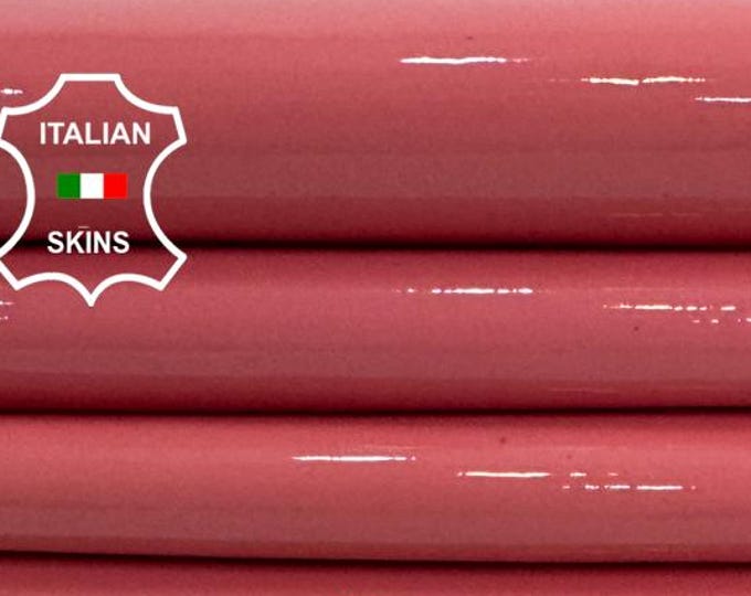 Delivered Duty paid - PINK PATENT SHINY Italian Calf leather pack 2 skins total 10sqf 1.0mm #Z483