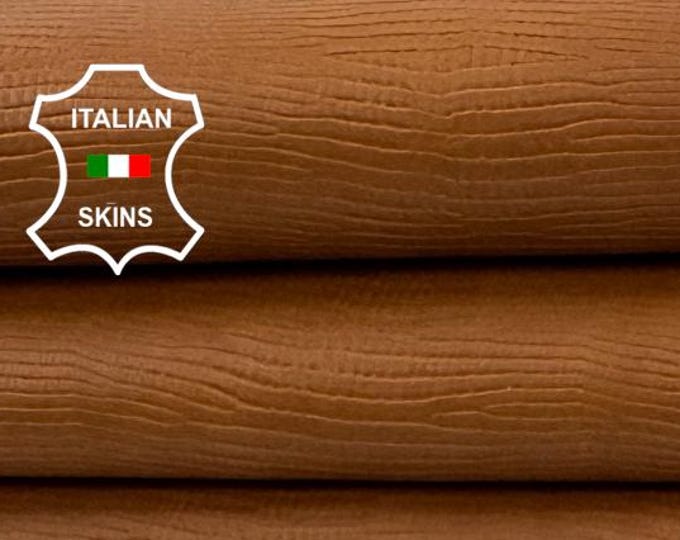 Delivered Duty paid - TAN BROWN LIZARD Reptile Embossed  On Italian Lamb leather skin 8+sqf 1.0mm #Z400