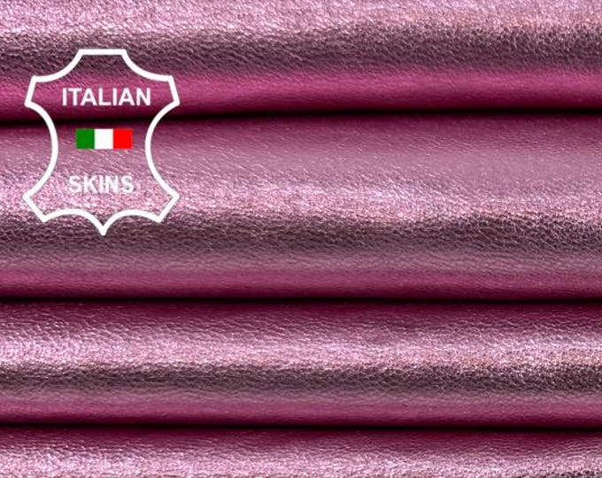 Delivered Duty paid - METALLIC PINK VEGETABLE Tan  Soft Italian Lamb leather skin 10sqf 0.7mm #Z259