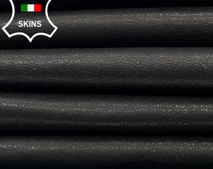 WASHED BLACK VEGETABLE Tan Soft Italian Lambskin Sheep Lamb leather pack 2 hides skins total 11sqf 0.7mm #C5953