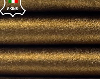 METALLIC BRASS BRONZE Soft Italian Lambskin Sheep Lamb leather hide hides skin skins 8sqf 0.9mm #C6547