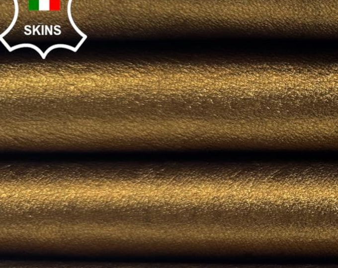 METALLIC BRASS BRONZE Soft Italian Lambskin Sheep Lamb leather hide hides skin skins 8sqf 0.9mm #C6547