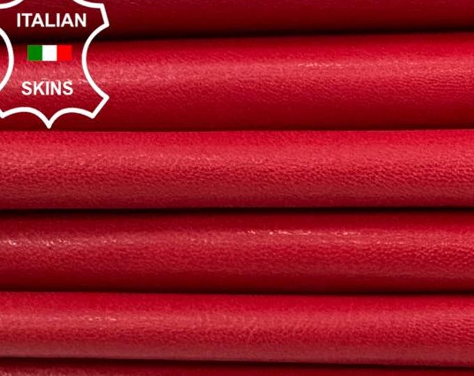 Delivered Duty paid - CRIMSON RED Thick Italian Goat leather pack 4 skins total 12sqf 0.7mm #Z26