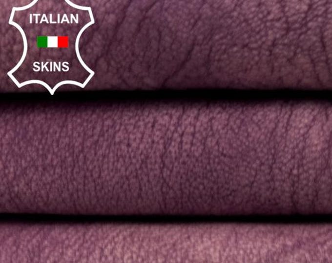 PURPLE NUBUCK Rough Stonewash Vintage Used Look Vegetable Tan Thick Soft Italian Goatskin Goat leather hides skin skins 4+sqf 1.4mm #C5323