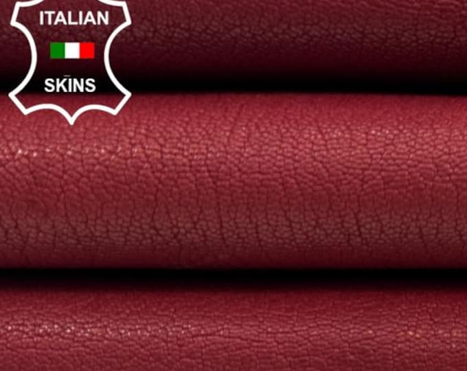 WINE RED Vegetable Tan Rough Thick Italian Goatskin Goat leather hide hides skin skins 4sqf 1.4mm #C5813