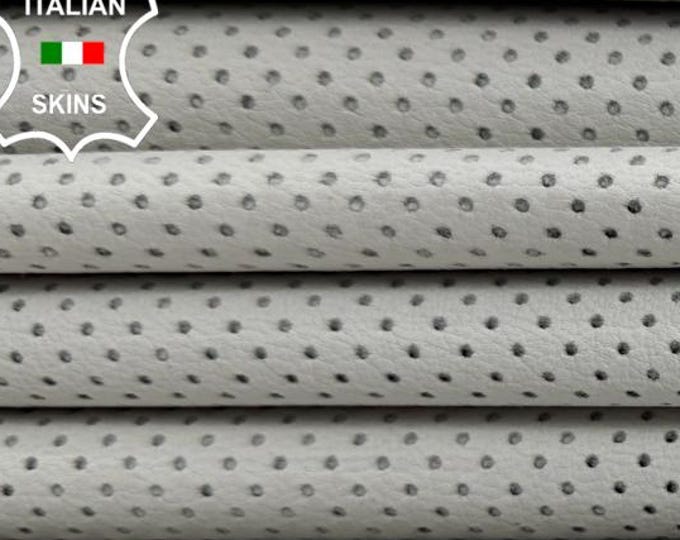 OFF WHITE PINHOLES Perforated Soft Italian Lamb leather pack 2 skins total 7+sqf 0.7mm #C7129