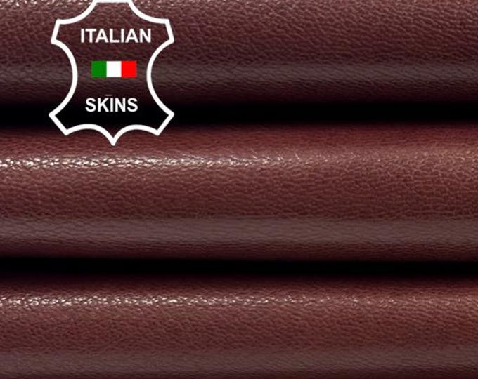 BURNT REDDISH BROWN Rough Vegetable Tan Strong Italian Goatskin Goat leather pack 2 hides skins total 8+sqf 1.0mm #C4600