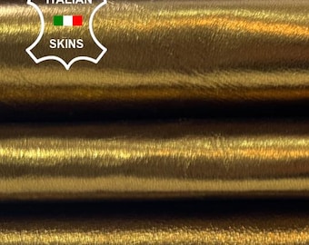 METALLIC BRASS Thin Soft Italian Goatskin Goat leather hide hides skin skins 6sqf 0.3mm #C6548