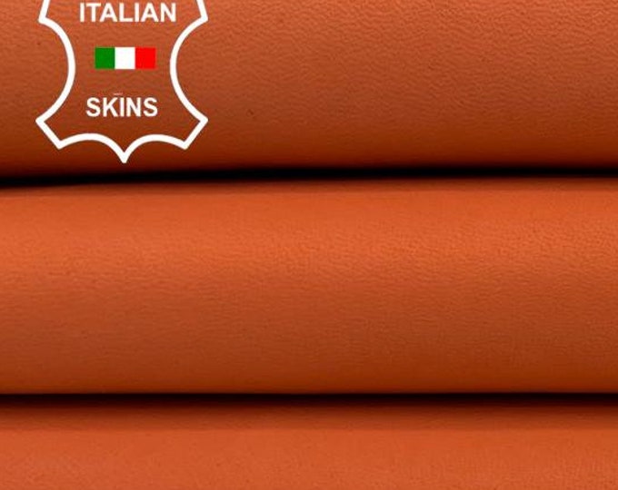 NATURAL SALMON ORANGE Naked Thick Soft Italian Lambskin Lamb Sheep Leather hide hides skin skins 4sqf 1.4mm #C1738