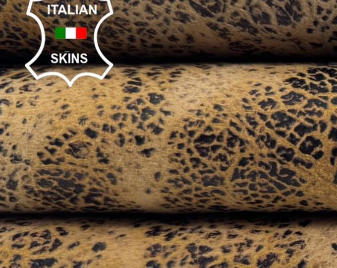 Delivered Duty Paid-BROWN VERY VINTAGE Look Vegetable Tan Thick Lambskin lamb leather skin 4+sqf 1.3mm #C6107