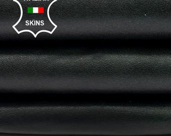 GREEN FOGGY DISTRESSED Black Thick Italian Lambskin Sheep Lamb leather hide hides skin skins 4sqf 1.1mm #C4581