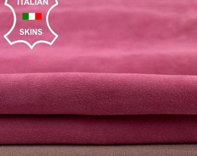 PINK SUEDE Pack 2 Shades Soft Italian Lambskin Sheep Lamb Leather pack 2 skins total of 7+sqf 0.7mm #C3338