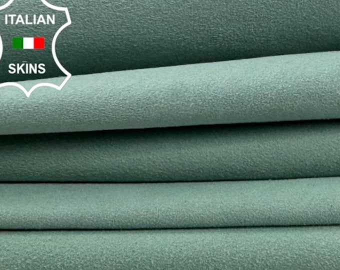LIGHT MINT GREEN Suede Thick Soft Italian Goat leather pack 3 skins total 8+sqf 1.1mm #C7403