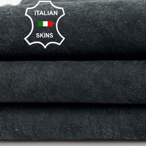 DARK GREY NUBUCK Washed Vintage Look Thick Soft Italian Lambskin Sheep Lamb Leather hide hides skin skins 7sqf 1.2mm #C1482
