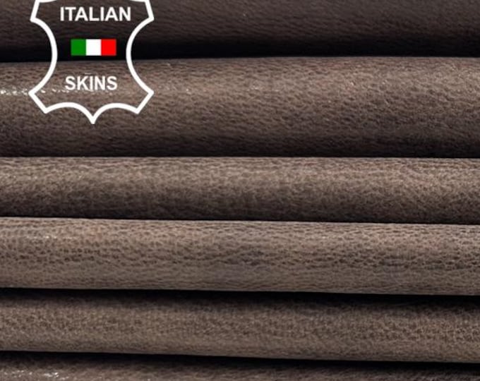MAHOGANY BROWN ANTIQUED Vintage Look Italian Goatskin Goat leather pack 4 hides skins total 22sqf 0.8mm #C6014