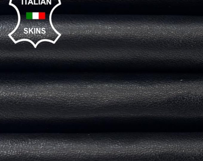 Delivered Duty Paid-BLACK DOUBLE FACE On Nubuck Soft Italian Calf leather skin 9sqf 1.0mm #C6991