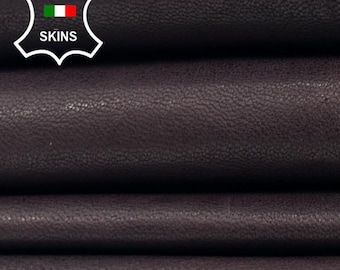 DARK BURGUNDY WASHED Rustic Look Vegetable Tan Soft Italian Lambskin Sheep Lamb leather hide hides skin skins 8sqf 1.1mm #C5543