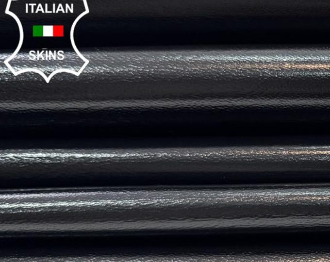 Delivered Duty Paid-BLACK POLISHED SHINY Italian Goatskin Goat leather pack 8 skins total 20sqf 1.0mm #C6641