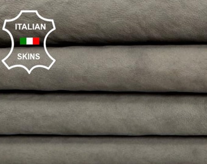 Delivered Duty paid - CONCRETE GREY WASHED Backed Wool Economic Grade Soft Italian Lamb leather pack 5 skins total 25sqf #Z317