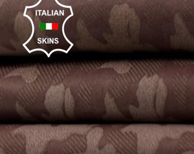OLD BOIS De ROSE Camo Laser Engraved Thin Soft Italian Lambskin Sheep Lamb leather hide hides skin skins 3+sqf 0.6mm #C4955