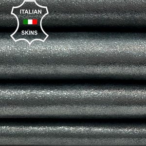 METALLIC GREY SHIMMER Soft Italian Lambskin Sheep Lamb leather hide hides skin skins 6sqf 0.8mm #C4395