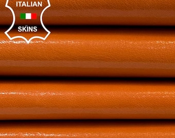 ORANGE SHINY Strong Italian Goatskin Goat leather pack 2 skins total 5+sqf 0.7mm #C4304