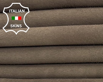 BROWN SUEDE Thick Italian Goat leather pack 6 skins total 30sqf 1.1mm #Z366